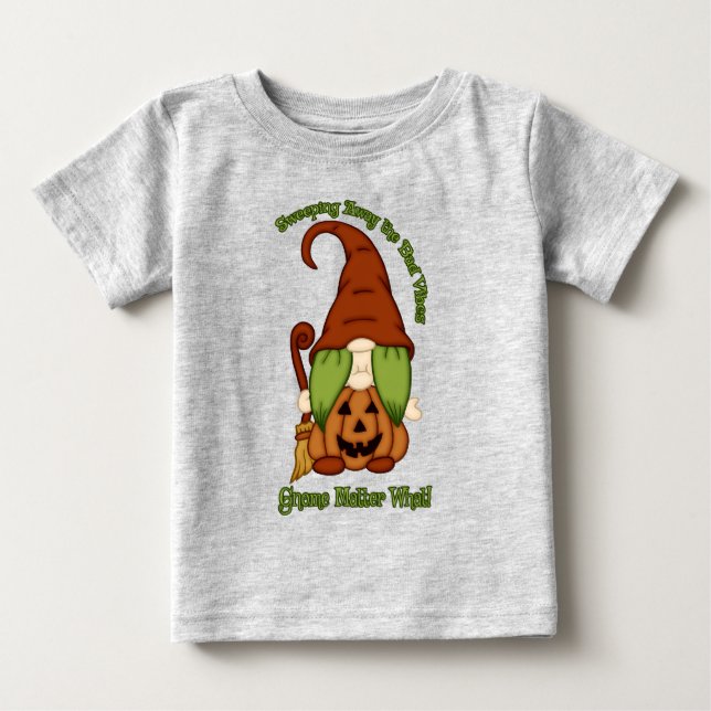 Gnome-O-Ween Pumpkin Witch Pun T-Shirts (Front)
