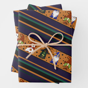 Gnome-o-Ween Strip Wrapping Paper