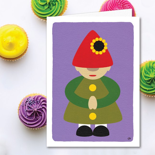 Gnome on Purple Birthday Card (Creator Uploaded)