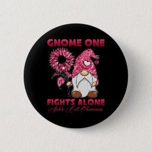 Gnome One Fight Alone Burgundy Ribbon Sickle Cell 6 Cm Round Badge