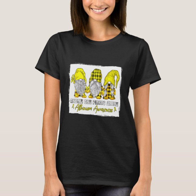 Gnome One Fights Alone Albinism Awareness Golden P T-Shirt (Front)