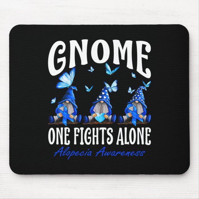 Gnome One Fights Alone Alopecia Awareness 1 Mouse Mat (Front)