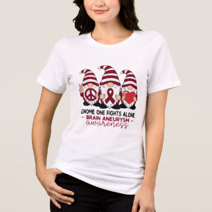 Gnome One Fights Alone Awareness Brain Aneurysm _1 Tri-Blend Shirt