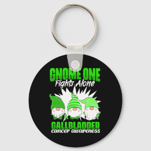 Gnome One Fights Alone - Bile Duct Cancer Gallblad Key Ring
