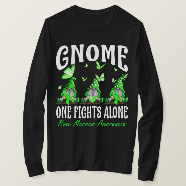Gnome One Fights Alone Bone Marrow Awareness T-Shirt (Design Front)
