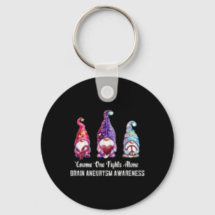 Gnome One Fights Alone Brain Aneurysm Awareness Key Ring