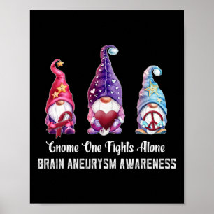 Gnome One Fights Alone Brain Aneurysm Awareness  Poster