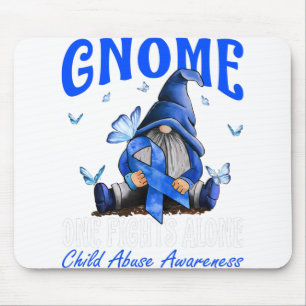 Gnome One Fights Alone Child Abuse Awareness Mouse Mat