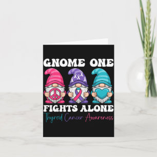 Gnome One Fights Alone - Christmas Thyroid Cancer  Card