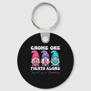 Gnome One Fights Alone - Christmas Thyroid Cancer Key Ring