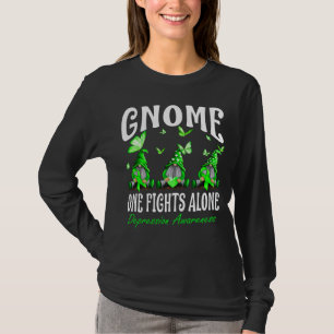 Gnome One Fights Alone Depression Awareness T-Shirt