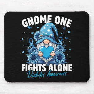 Gnome One Fights Alone Diabetes Awareness Artwork Mouse Mat