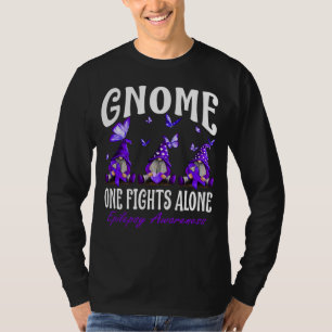 Gnome One Fights Alone Epilepsy Awareness T-Shirt