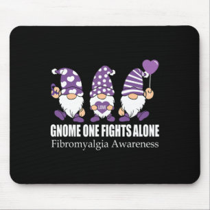Gnome One Fights Alone Fibromyalgia Awareness Warr Mouse Mat
