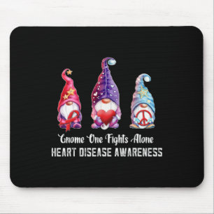 Gnome One Fights Alone Heart Disease Awareness Mouse Mat