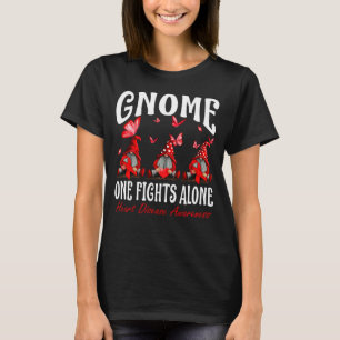 Gnome One Fights Alone Heart Disease Awareness T-Shirt