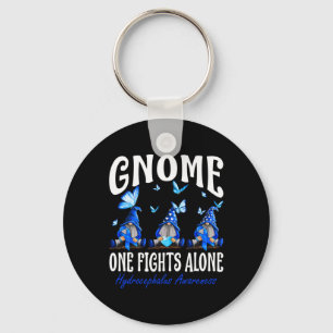 Gnome One Fights Alone Hydrocephalus Awareness Key Ring