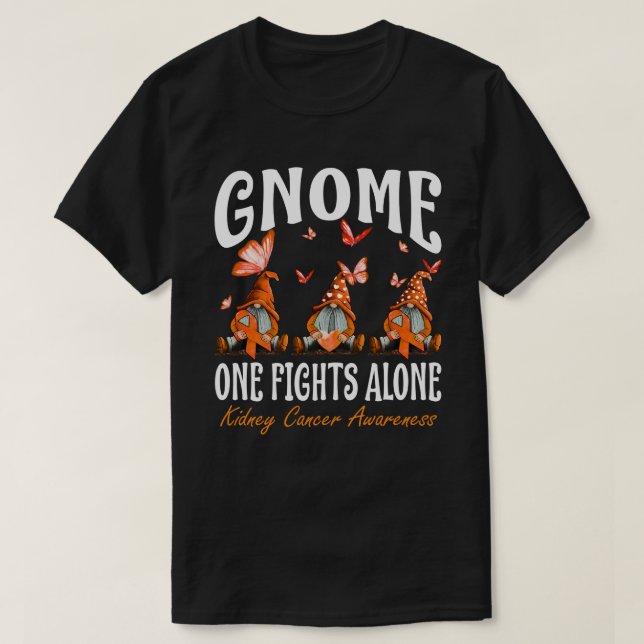 Gnome One Fights Alone Kidney Cancer Awareness T-Shirt (Design Front)