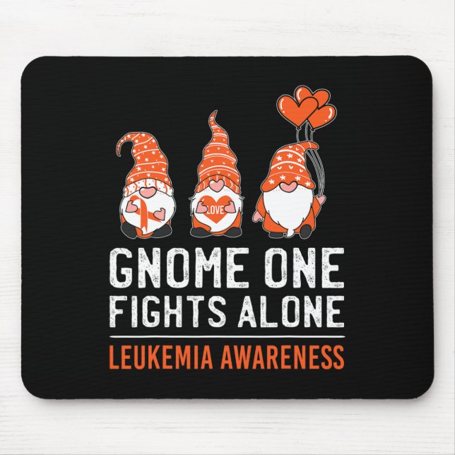 Gnome One Fights Alone Leukaemia Cancer Awareness  Mouse Mat (Front)