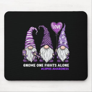 Gnome One Fights Alone Lupus Awareness Month Purpl Mouse Mat