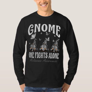 Gnome One Fights Alone Melanoma Awareness T-Shirt