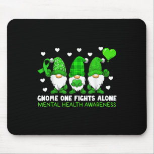 Gnome One Fights Alone Mental Health Awareness Gre Mouse Mat