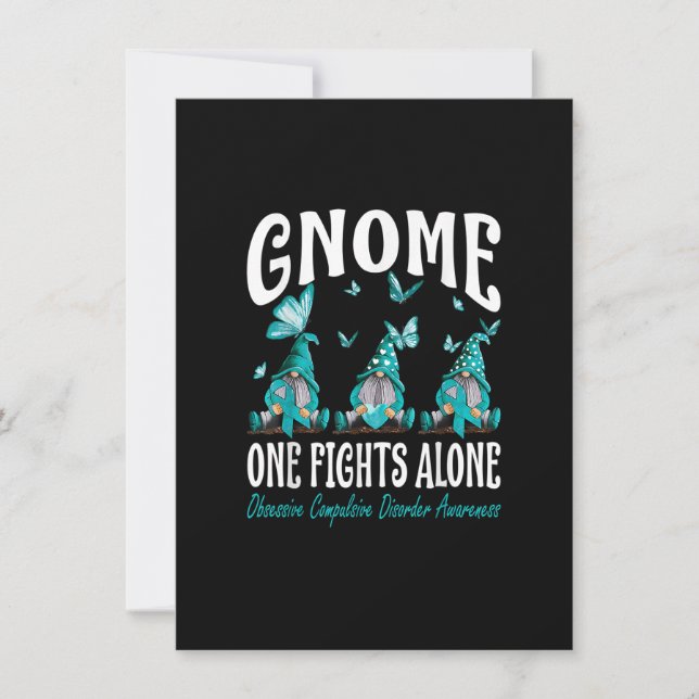 Gnome One Fights Alone Obsessive Compulsive Disord Invitation (Front)