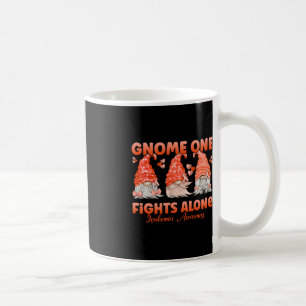 Gnome One Fights Alone Orange Leukaemia Awareness Coffee Mug