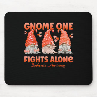 Gnome One Fights Alone Orange  Leukaemia Awareness Mouse Mat
