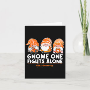 Gnome One Fights Alone Orange Ribbon Crps Awarenes Card
