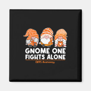 Gnome One Fights Alone Orange Ribbon Crps Awarenes Magnet