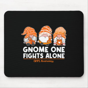 Gnome One Fights Alone Orange Ribbon CRPS Awarenes Mouse Mat