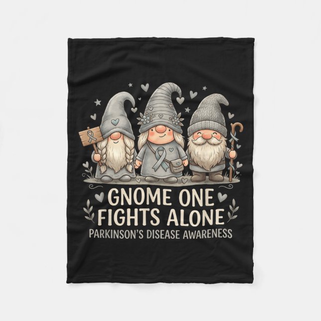 Gnome one fights alone parkinson's disease fleece blanket (Front)