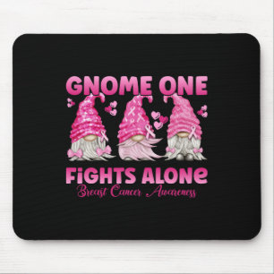 Gnome One Fights Alone Pink Breast Cancer Awarenes Mouse Mat