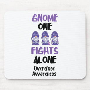 Gnome One Fights Alone Purple Ribbon Overdose Awar Mouse Mat