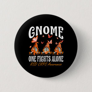 Gnome One Fights Alone RSD CRPS Awareness 6 Cm Round Badge