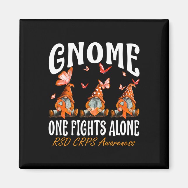 Gnome One Fights Alone RSD CRPS Awareness  Magnet (Front)