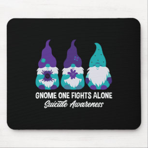 Gnome One Fights Alone Suicide Prevention Awarenes Mouse Mat
