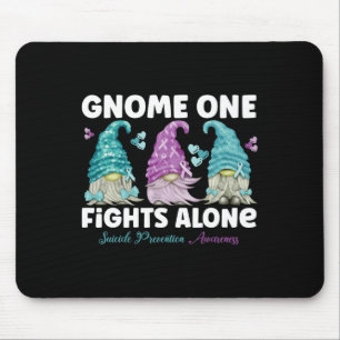 Gnome One Fights Alone Suicide Prevention Awarenes Mouse Mat