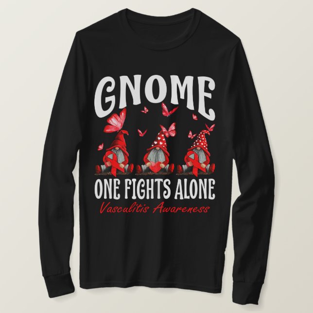 Gnome One Fights Alone Vasculitis Awareness T-Shirt (Design Front)