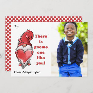 Gnome One Like You Classroom Photo Valentines Day Holiday Card