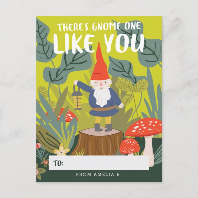 Gnome One Like You Valentine Holiday Postcard (Front)