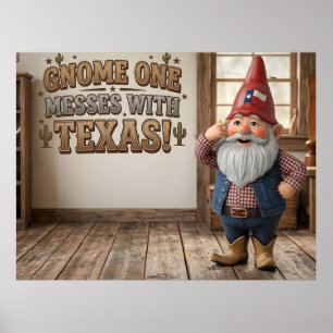 "Gnome One Messes With Texas" Workshop  Poster