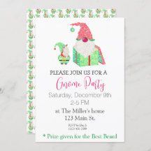 Gnome Party Holiday Invitation