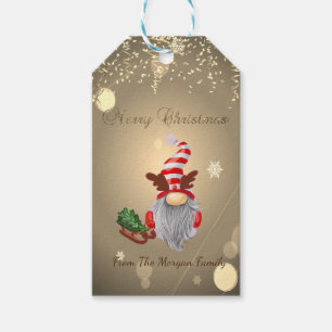 Gnome Pine Tree Sleigh Confetti  Gift Tags