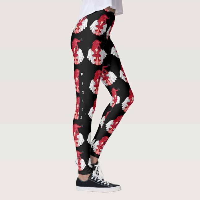 Gnome Pisces Astrology Sign Angel Leggings (Right)