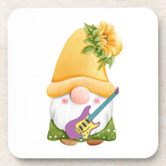 Gnome Playing a Guitar on a Coaster