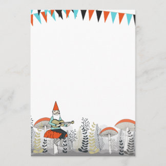 Gnome Playing Guitar Invitation