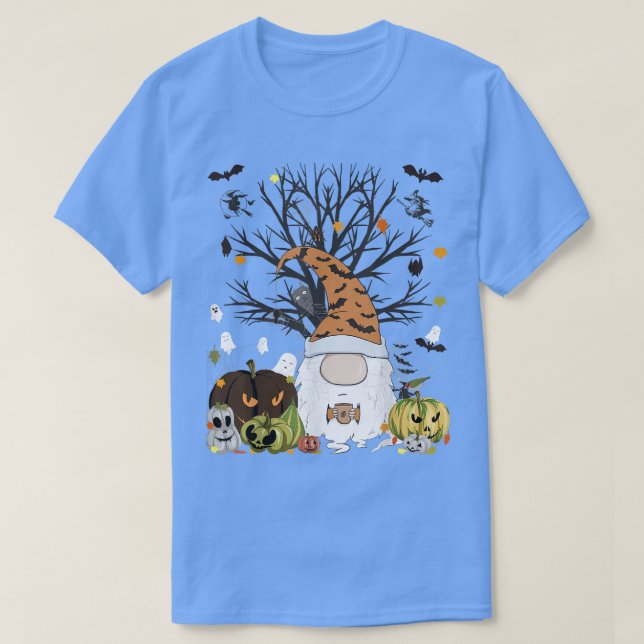 Gnome Pumpkin Monsters Tee Bats Ghost Coffee Lover (Design Front)