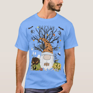 Gnome Pumpkin Monsters Tee Bats Ghost Coffee Lover